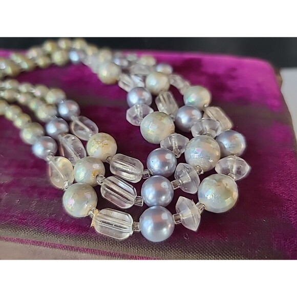 Multistrand Adjustable Beaded Necklace Vintage Japan Costume Jewelry, READ - Picture 3 of 10